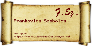 Frankovits Szabolcs névjegykártya