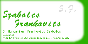 szabolcs frankovits business card
